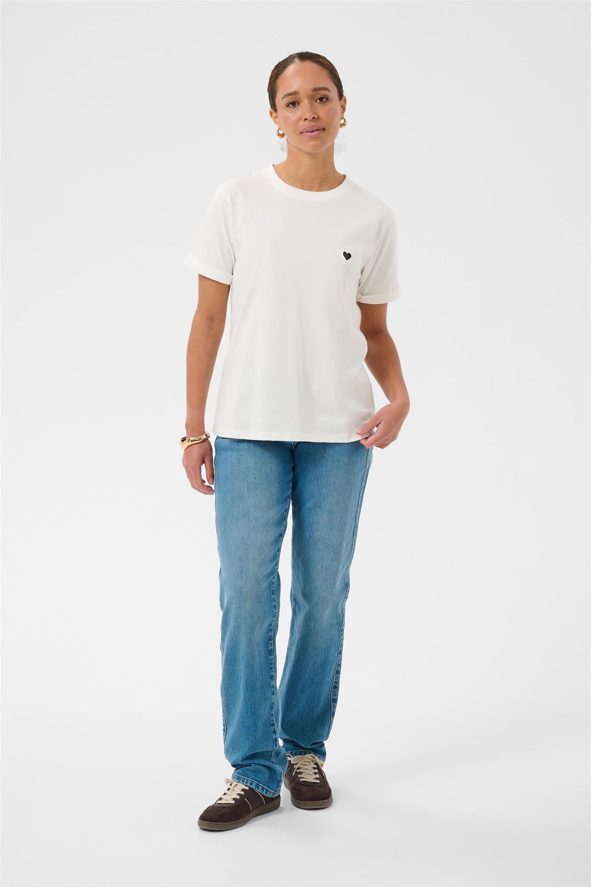 KAheart T-Shirt Chalk/Black Deep