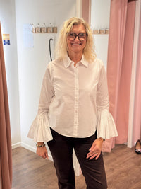 Bluse Plisse Erm - White