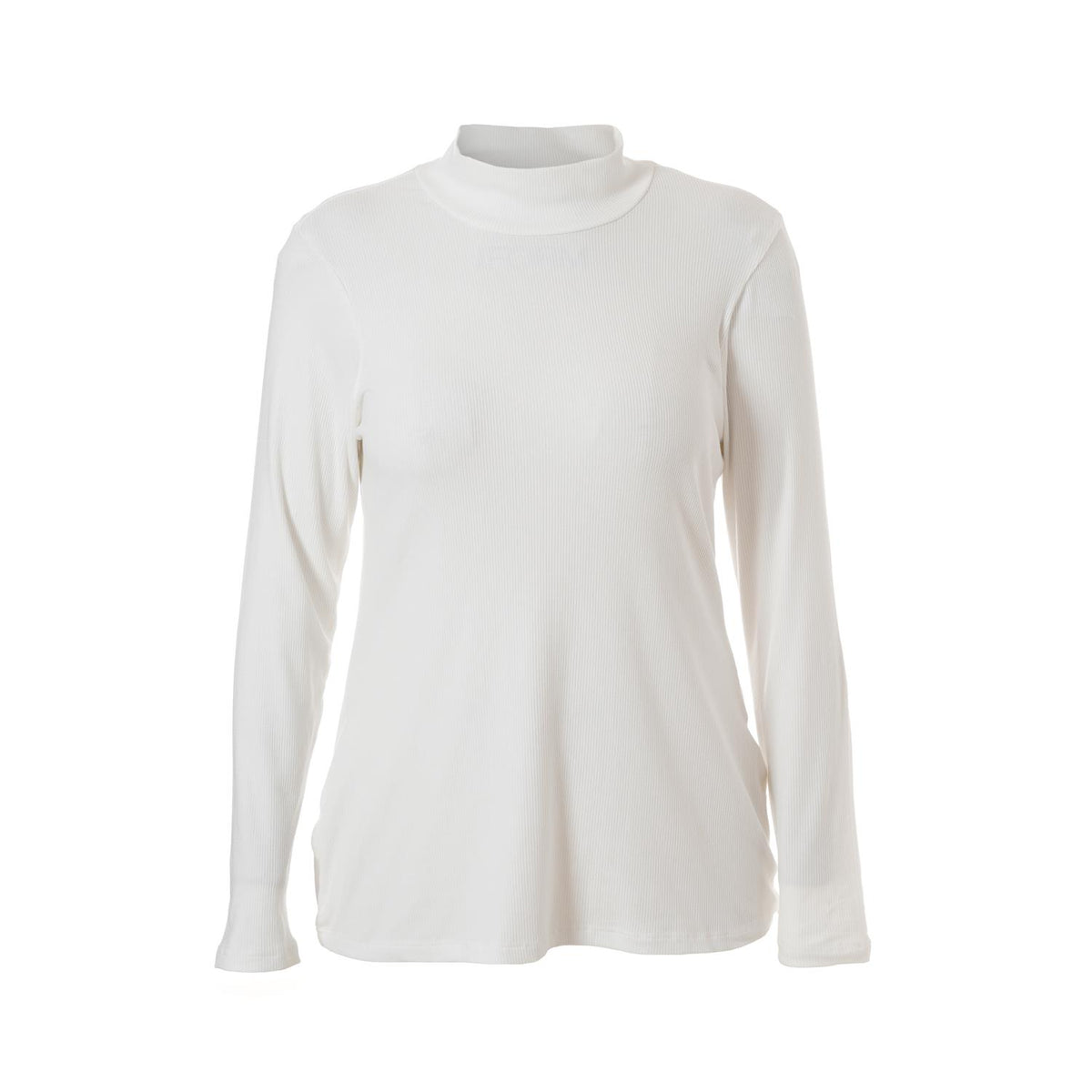 SAngla Rib Turtle neck blouse white