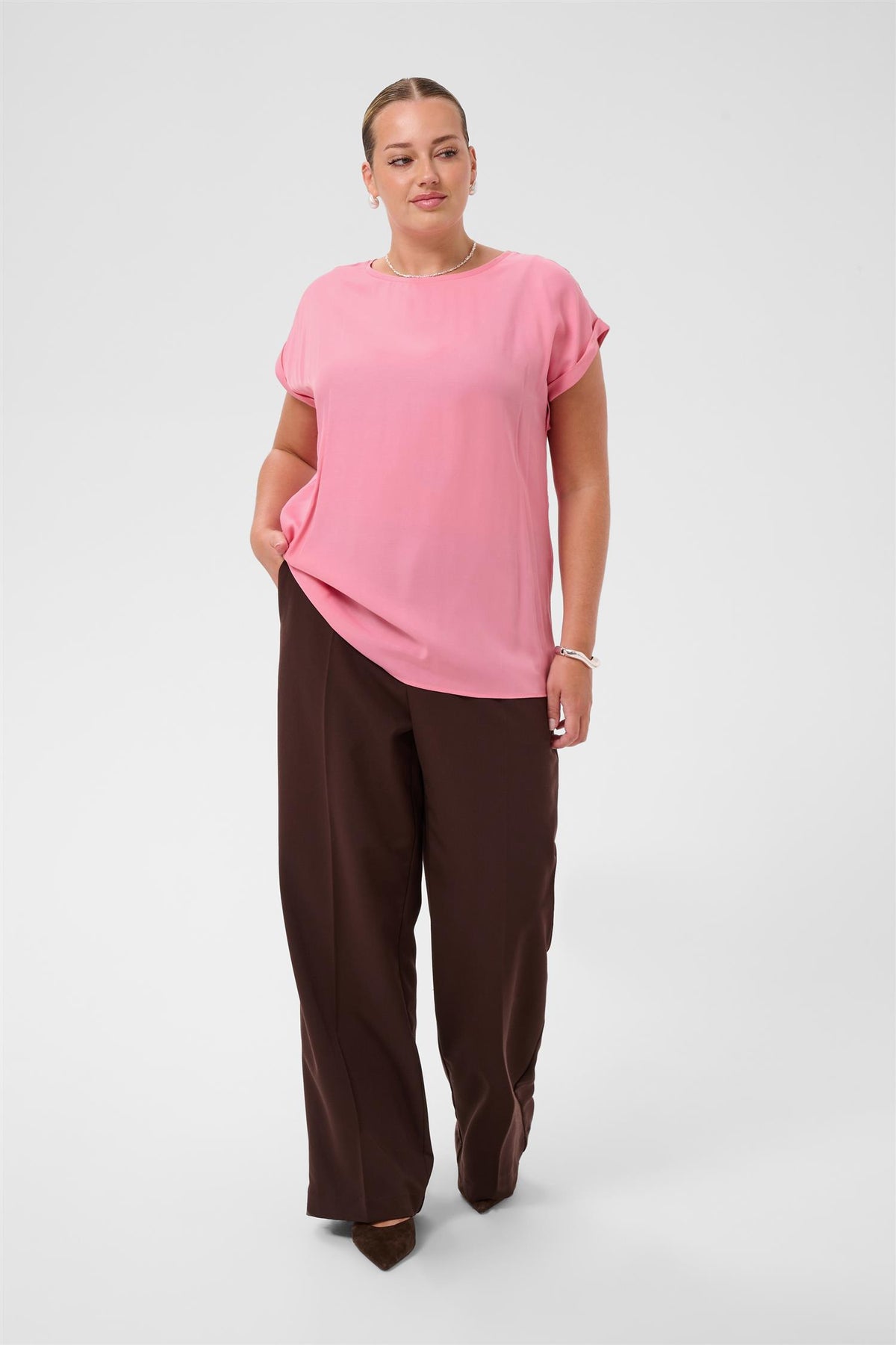 KCmilia Wing SL Blouse - Wild Rose