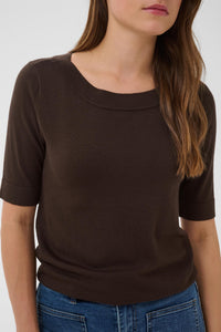 KAlizza boatneck solid Pullover Coffee Bean