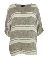 Topp Stripet Sort Print