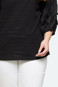 Bluse Broderie Sort