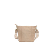 Iria crossbag med mønstret rem - Beige