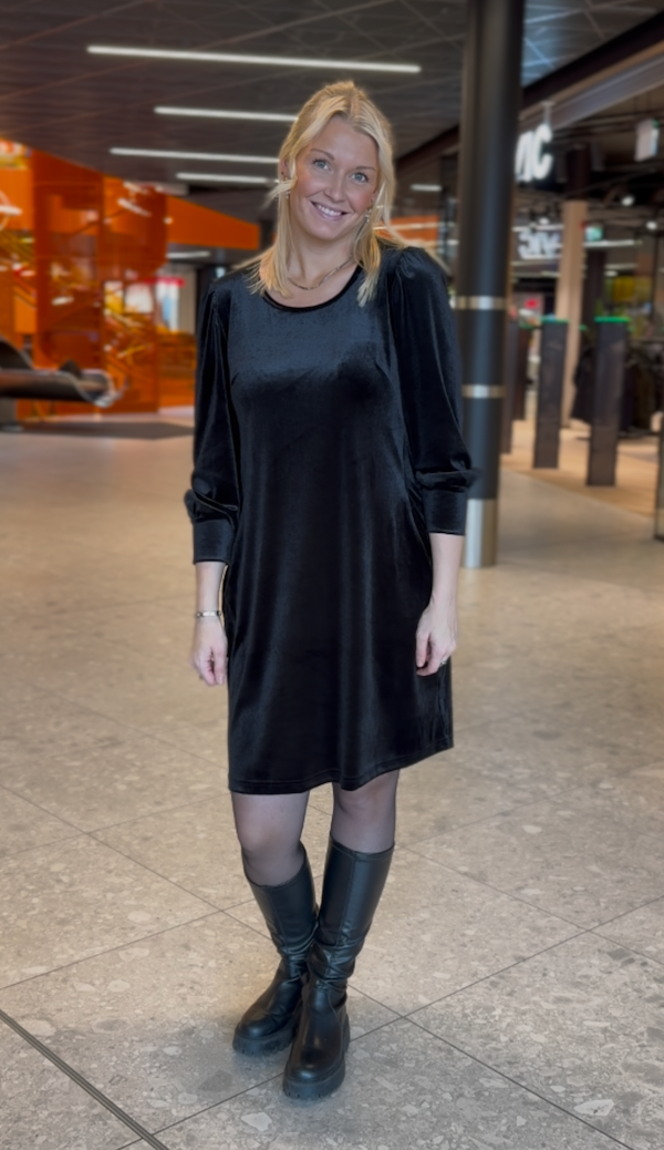 Kjole Velour Cloe sort