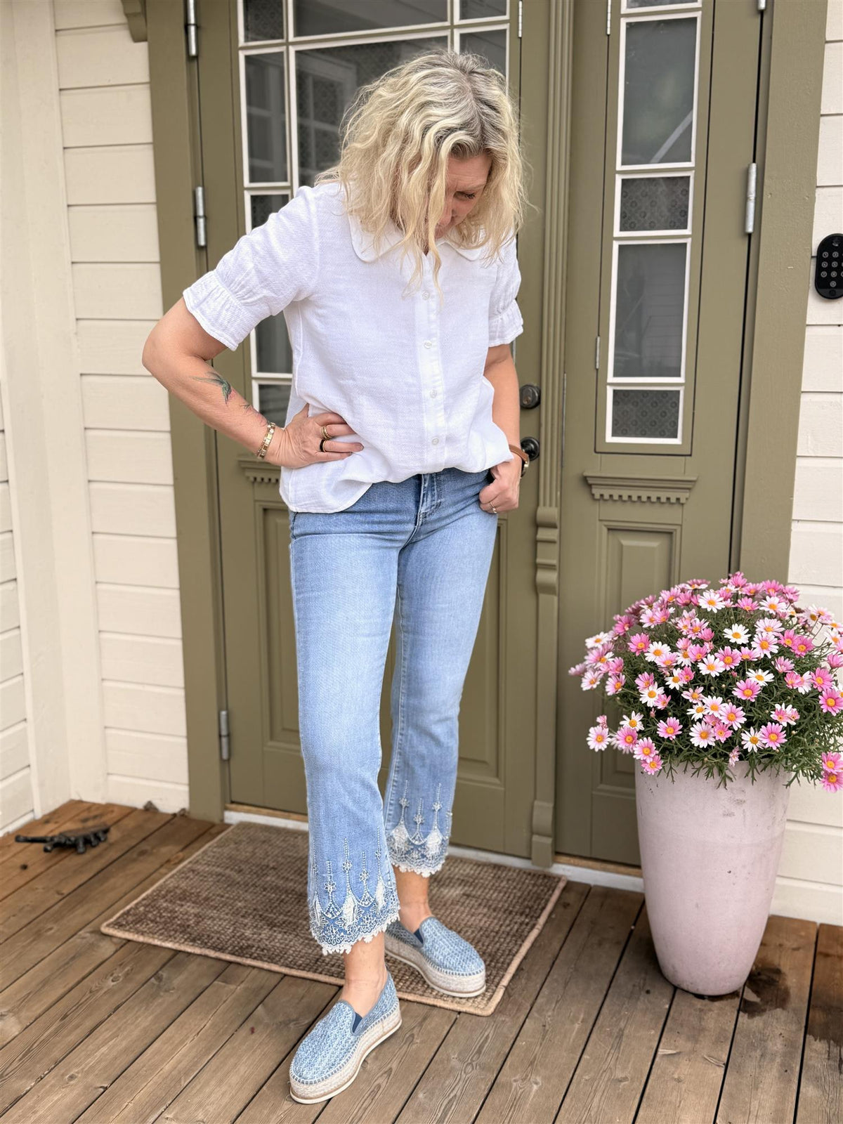 DODO LACE BOOTCUT DENIM JEANS