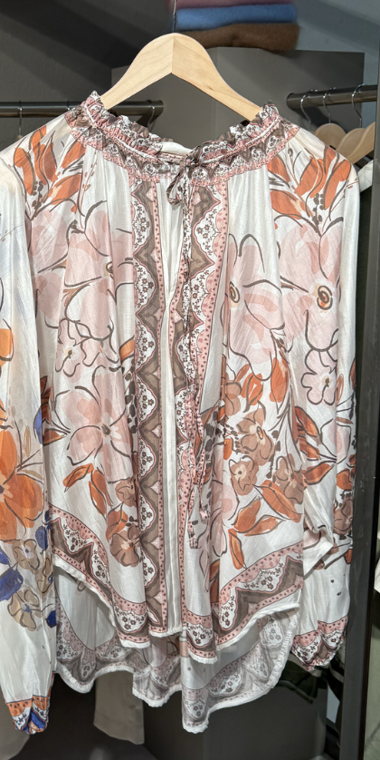 Bluse Flower Beige