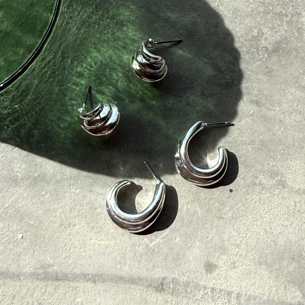 Øredobber, hoops 16 mm, Liquid Sølv