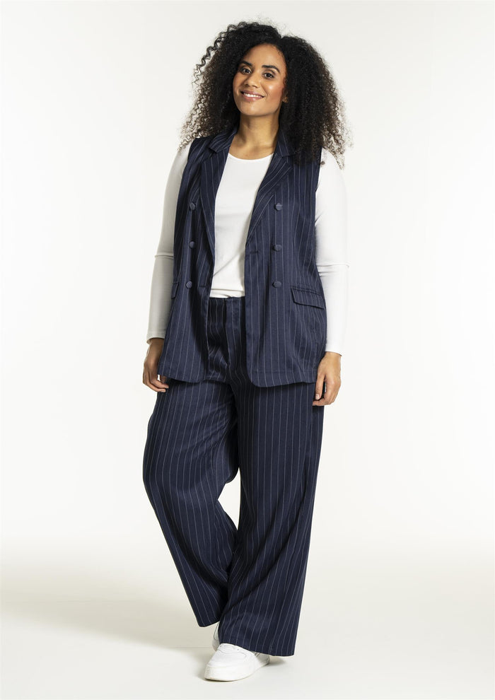 SNaia Vest Blue-White Pinstripe