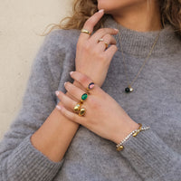 Kort kjede med glasskule, green, G