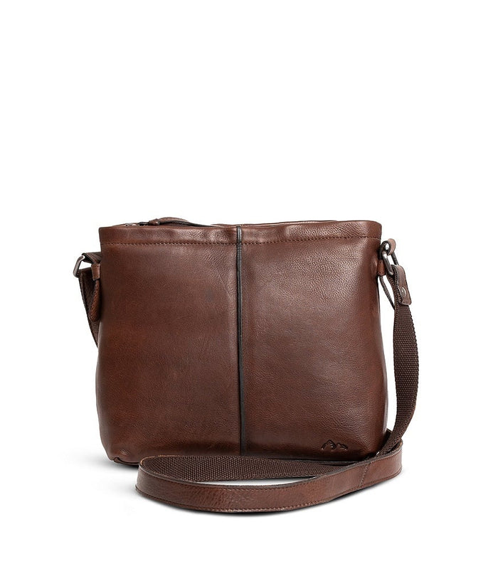 Tiramisu Leather Split Toppzipper, Brown