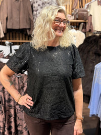 Bluse Sort Paljetter