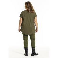 Gitte T-shirt Oliven m/print