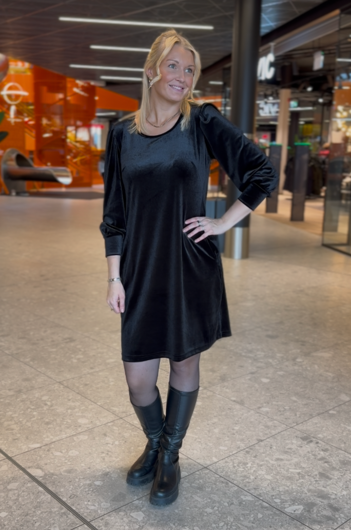 Kjole Velour Cloe sort
