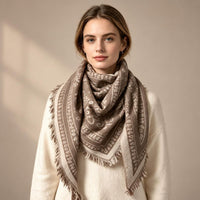 Skjerf Ullmix Trekant Taupe Luna