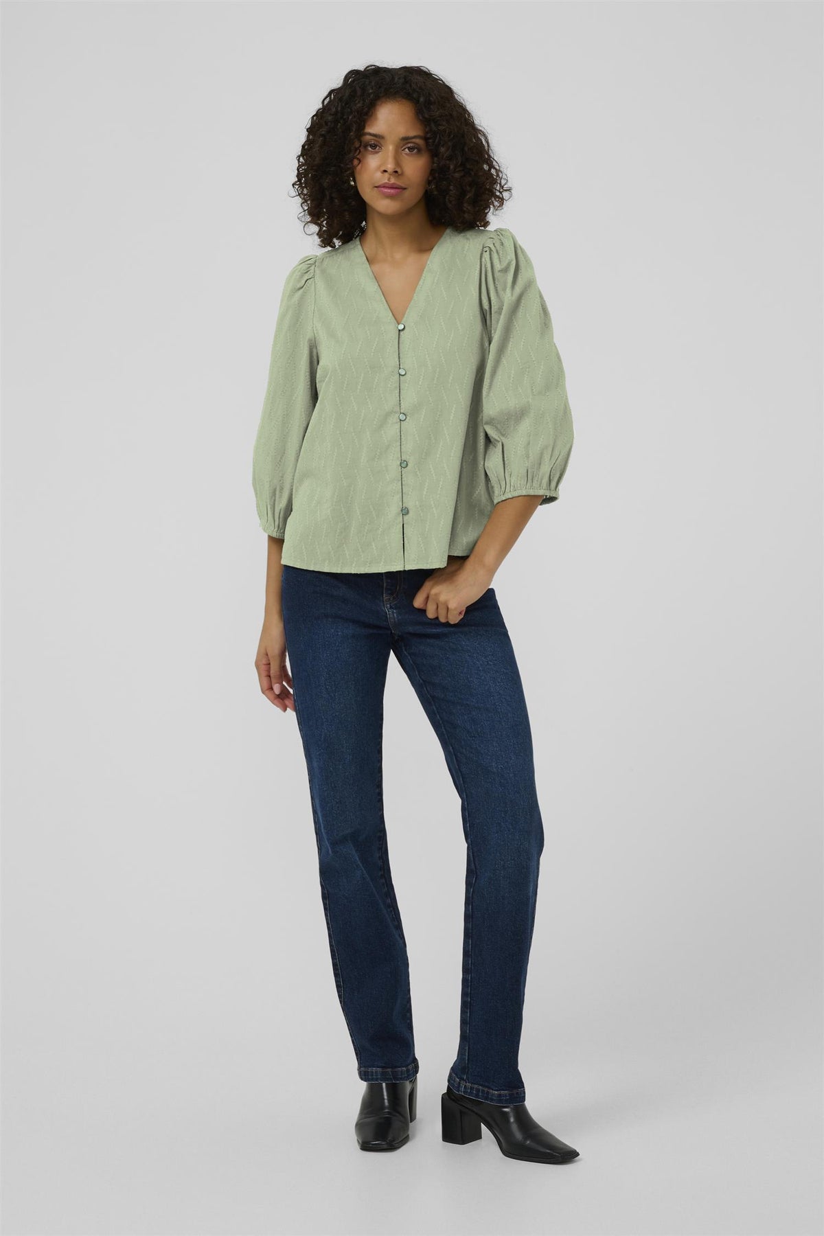 KAgabriela V-Neck Shirt Sea Spray