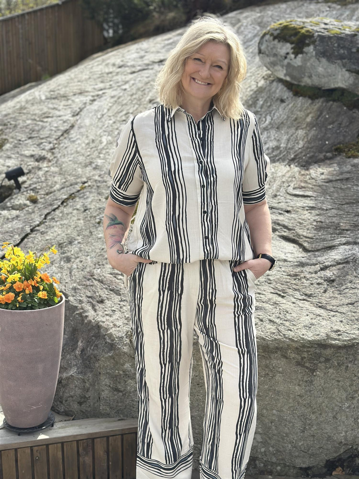 Skjorte Sort/Offwhite