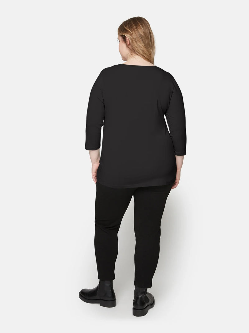 T-skjorte Basic 3/4 erm Black