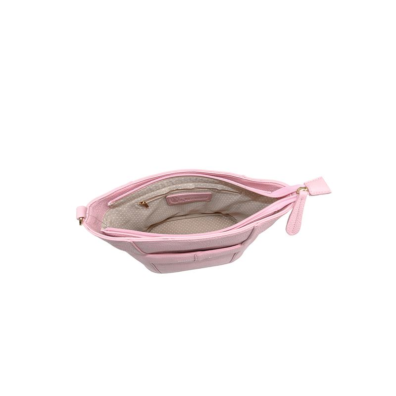 Iria crossbag med mønstret rem - lys rosa