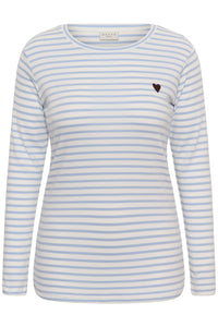 KClia T-Shirt Chalk/Blue Fog - Brown Heart