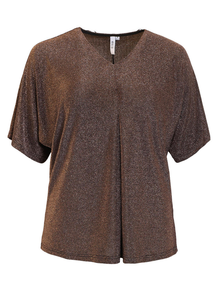 Bluse Glitter Kobber/Brun