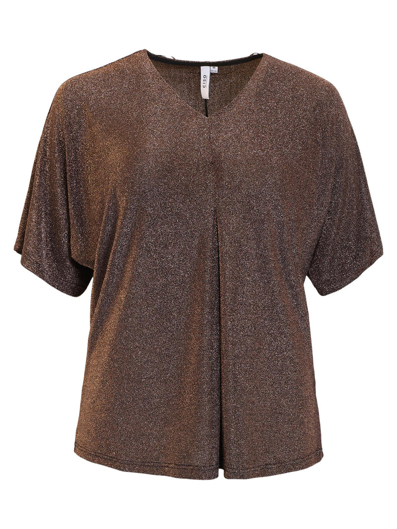 Bluse Glitter Kobber/Brun