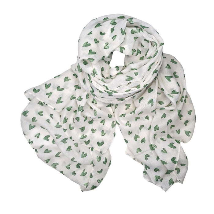 Skjerf Hjerter Grønn