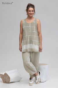 Singlet Sand Print Lin
