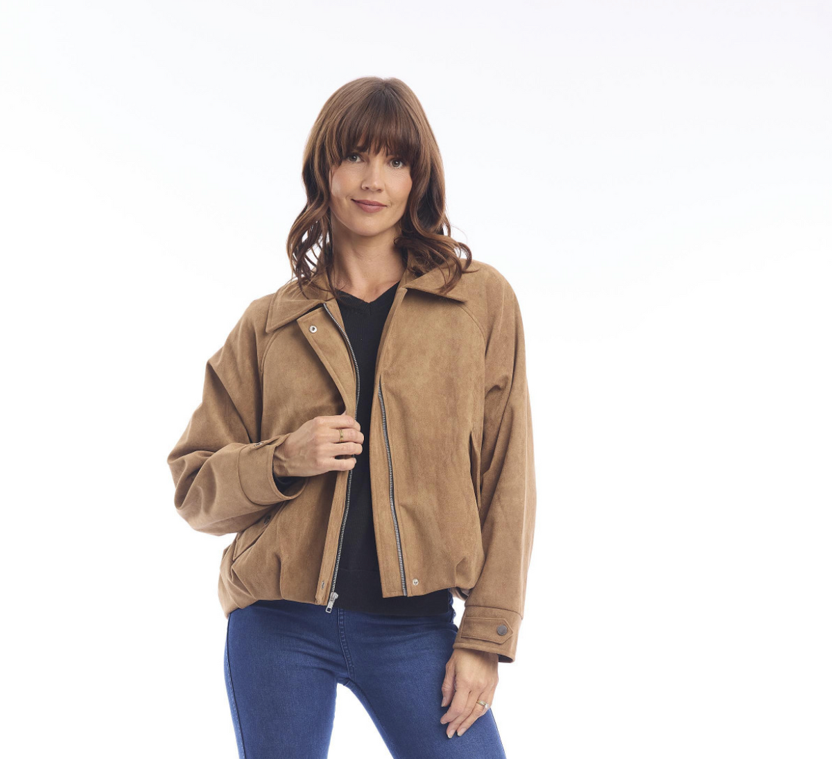Jacket Hidden Placket Camel