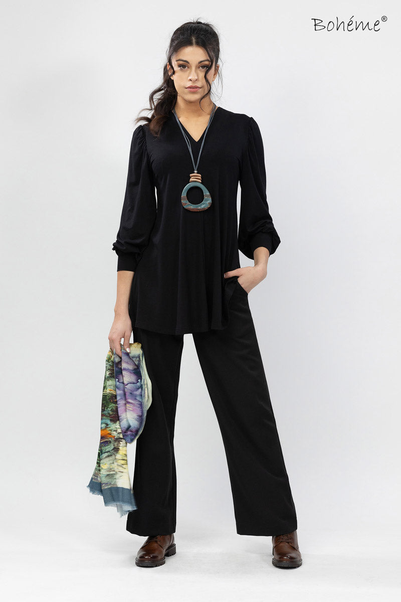 Bukse Straight, Stretch Svart