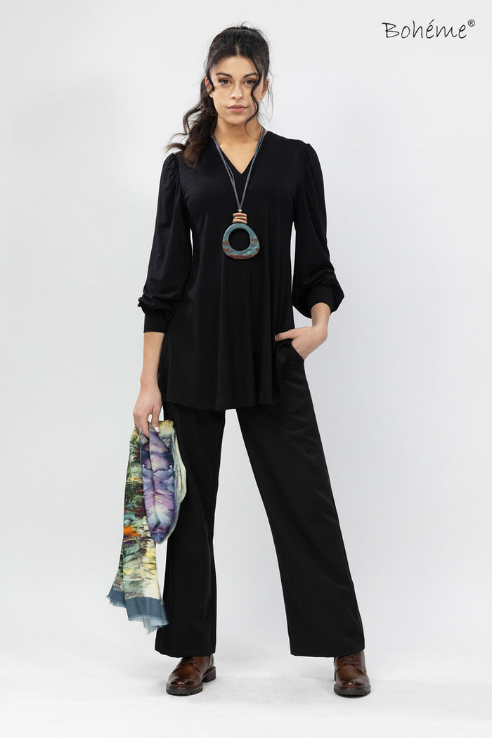 Bukse Straight, Stretch Svart