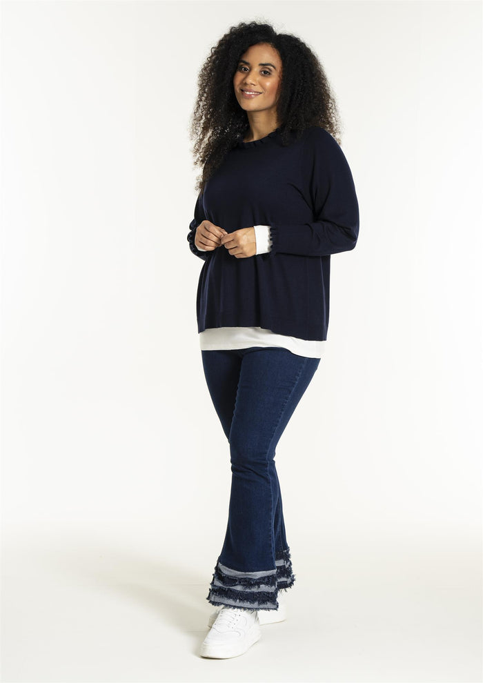 Snaila Knit Blouse Navy