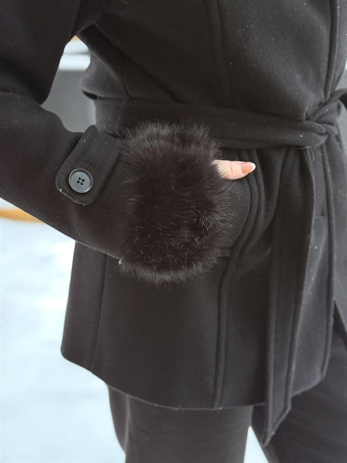 Fuskpels Mansjetter Sort