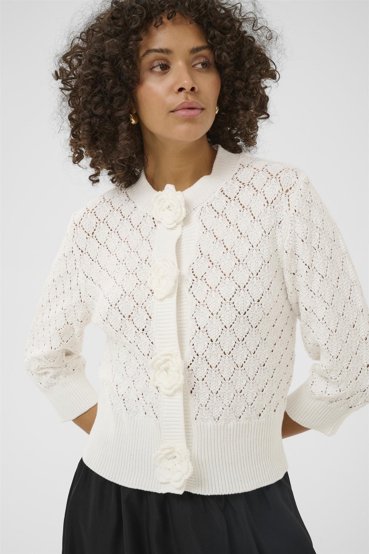 KAkathrine Knit Cardigan White