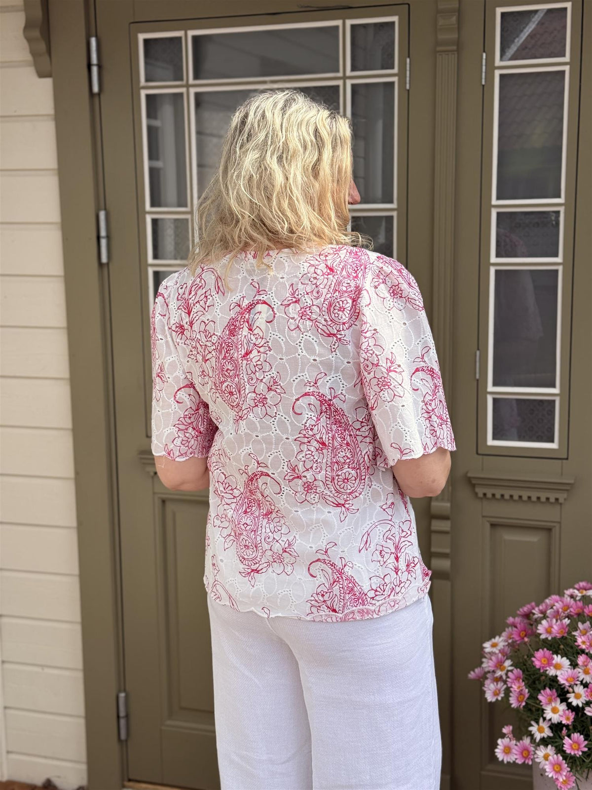 Bluse Fhira White/Pink