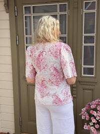 Bluse Fhira White/Pink
