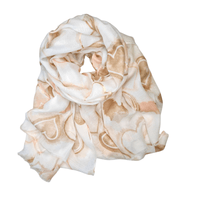 Skjerf Hjerter beige, Diz