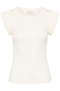 KAcarna Flounce Top Chalk