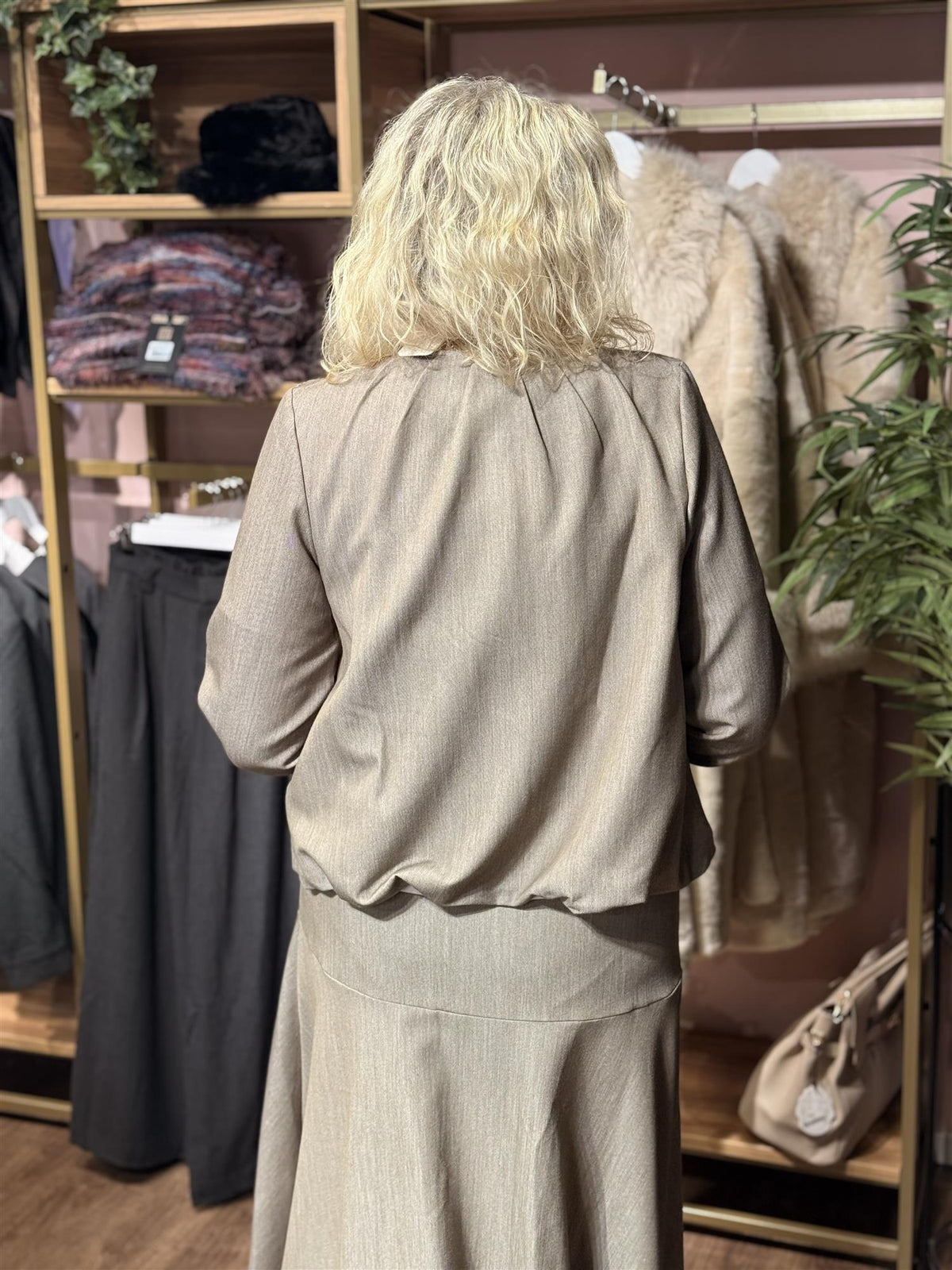 Jakke Kort - Taupe