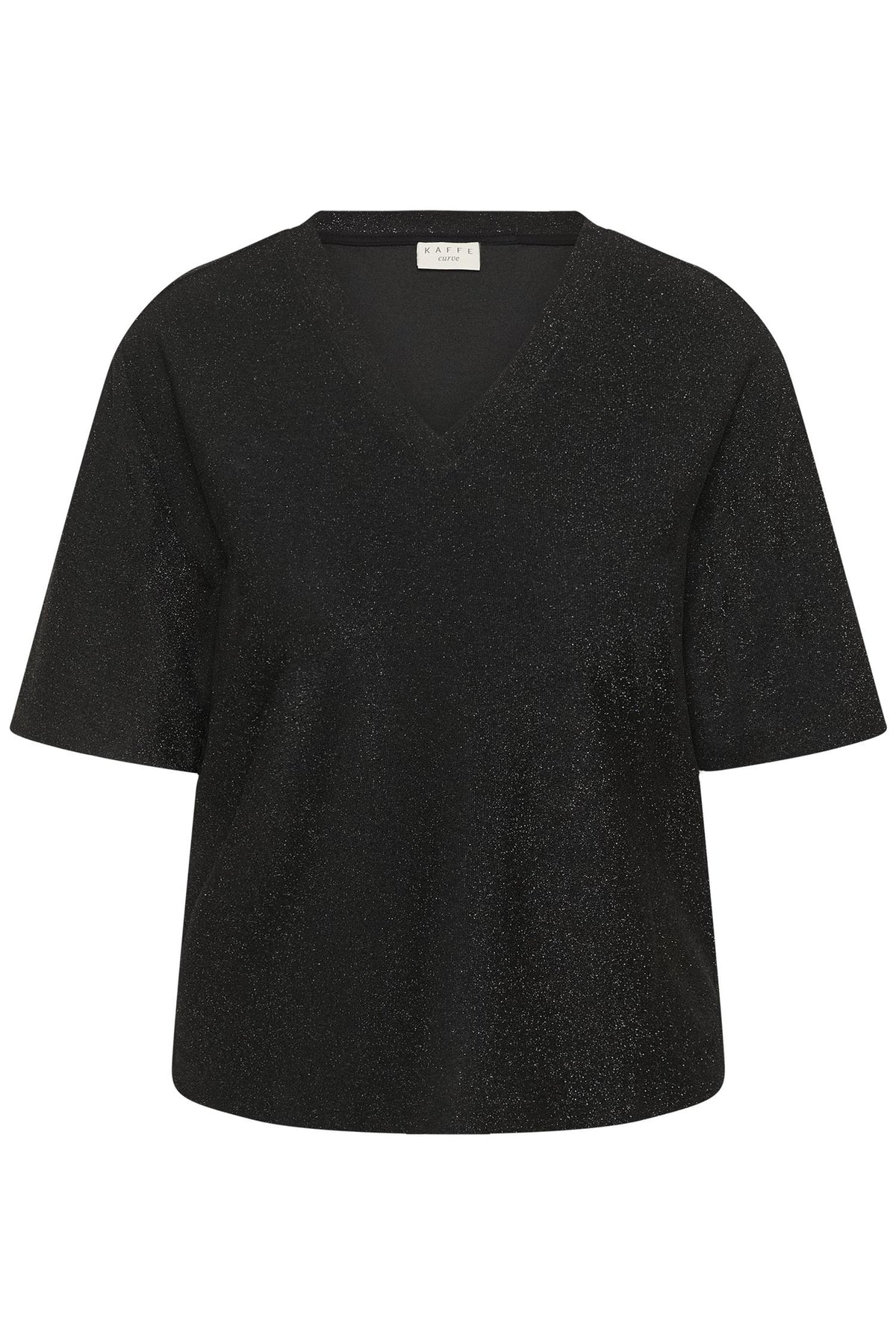 KCriana V-Neck T-Shirt Black Metallic