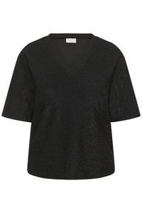 KCriana V-Neck T-Shirt Black Metallic