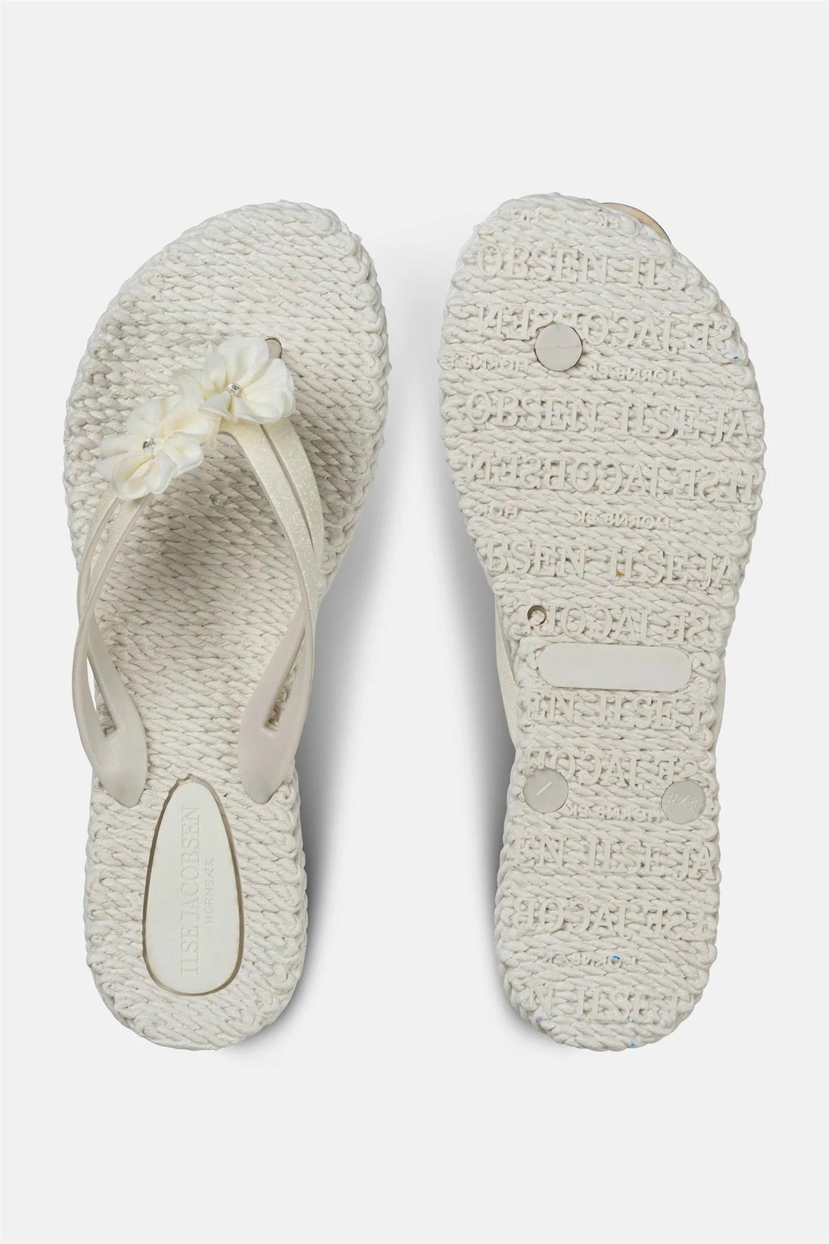 Flip Flop w. SMALL Flowers Creme