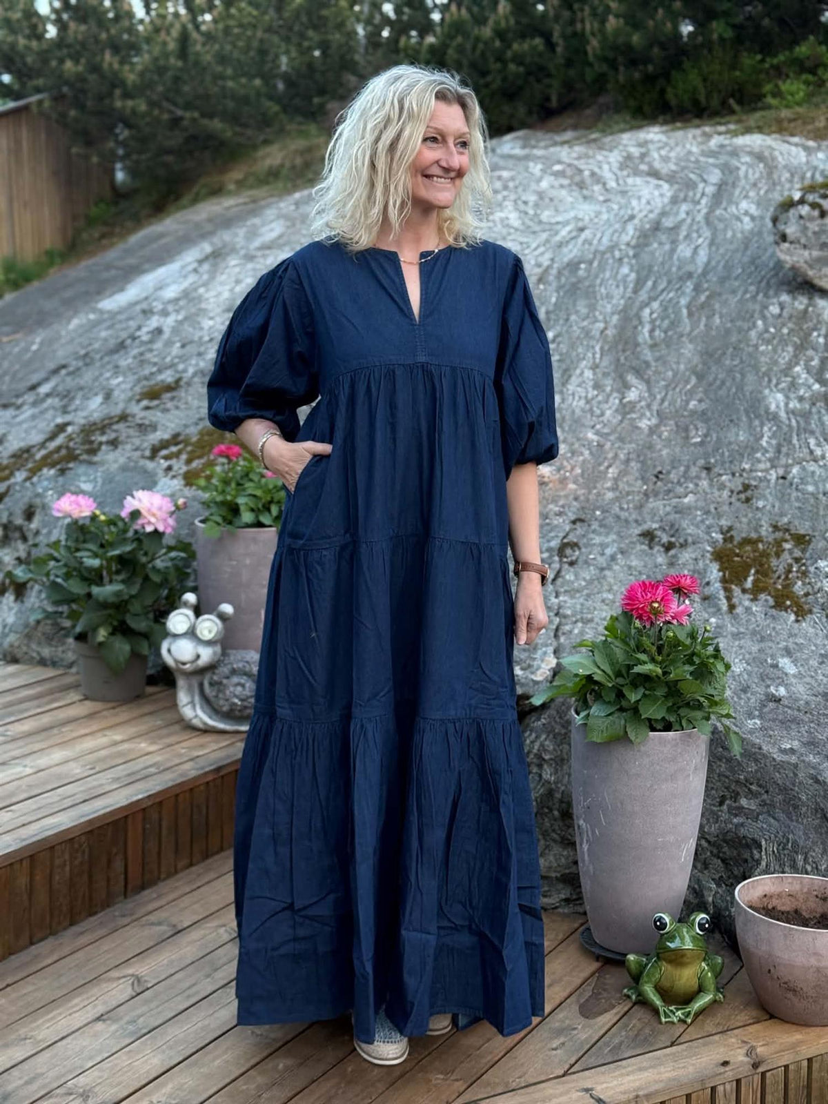 Kjole Charlotte Denim Lang