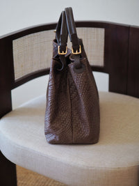 Stor Flettet SkinnVeske Brun