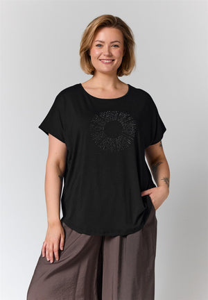GGitte T-shirt with stones - Black