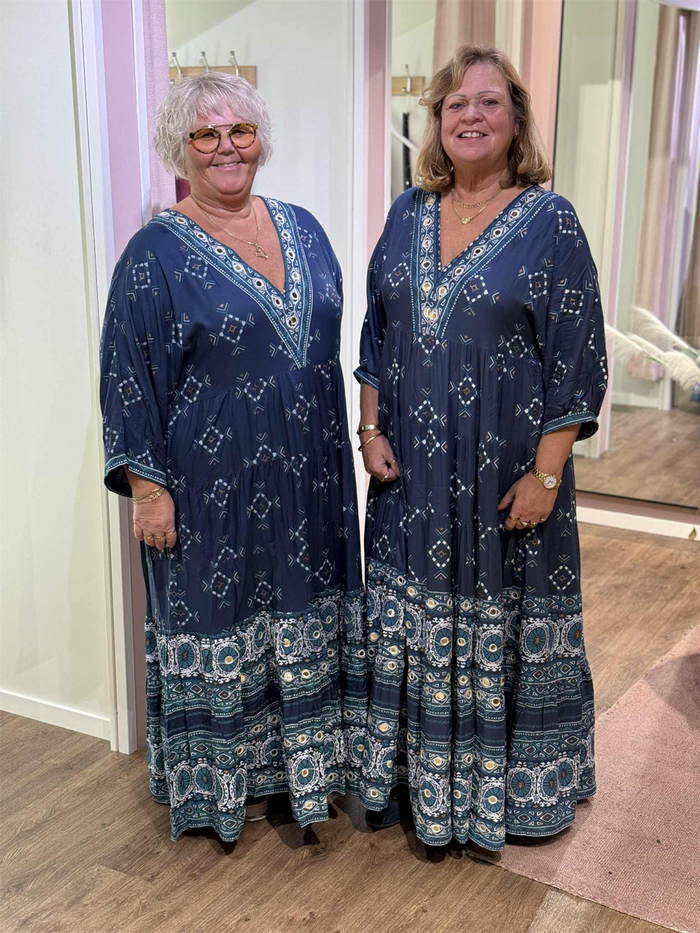 Cartagena Dress V Maxi Print