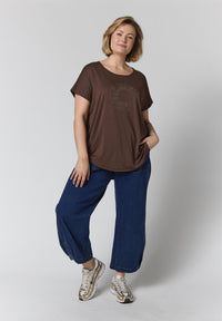 GGitte T-shirt with stones - Brown