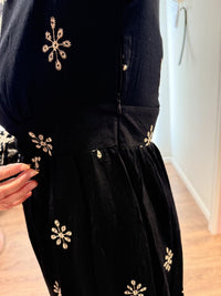 Kjole Emb Long Black