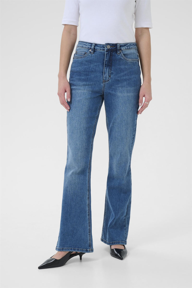 KAforest HW Slim Fit Jeans Medium Blue