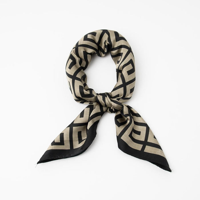 Skjerf Lite Beige/Sort Grafisk